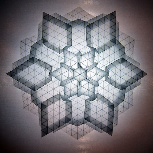 My origami "Ice-flower"-variation of origami Tutorial 881 (Lydia Diard)