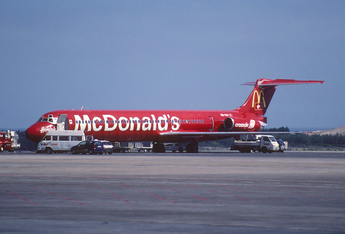84ae - Crossair MD-83; HB-IUH@LPA;15.02.2000