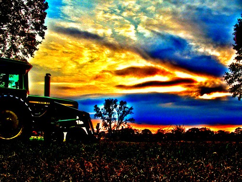 ranch sunset tractor field clouds mississippi liberty photography photo image farm picture pic photograph crops farmer rancher thompson hdr highdynamicrange johndeere imagery mccomb amitecounty mentalben