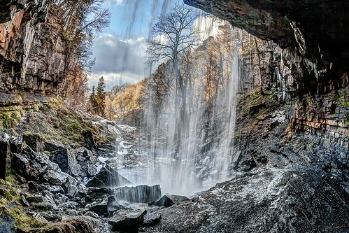uk winter landscape waterfall cumbria cave garrigill ashgillforce greatbritishlandscapes