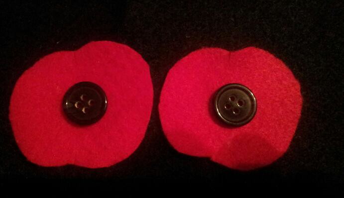 , Remembrance Poppy Hair Clips #NaBloPoMo Day 7