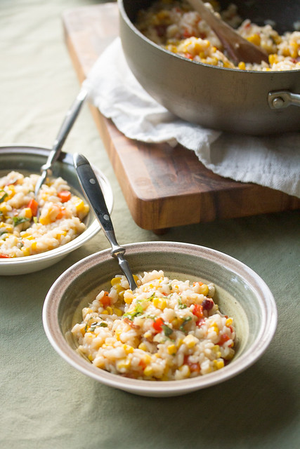 Bacon, Corn and Red Pepper Risotto