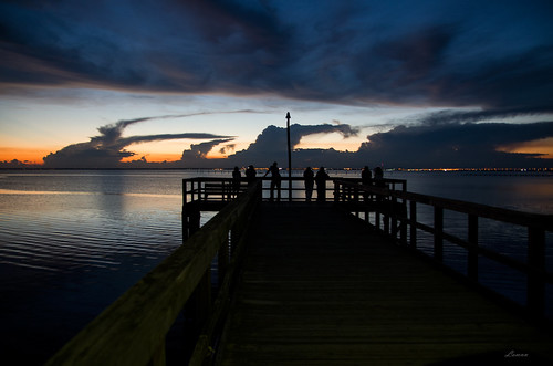 mobile daphne alabama pier sunset clouds water bay sunsetwatchers seascape colors pentax k50 sigma 1750mm