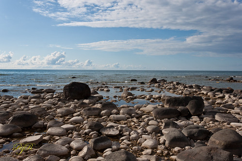 beach water clouds stones southampton
