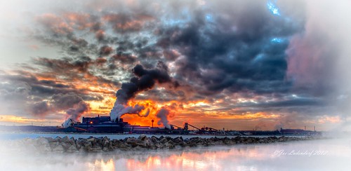 sunrise industrial lakemichigan steelmill