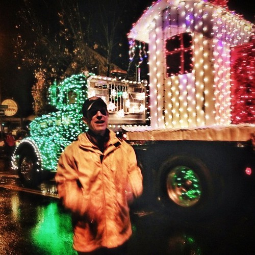 Our new Mayor Chris Canning at last nights 17th Annual #Calistoga Lighted Tractor Parade.