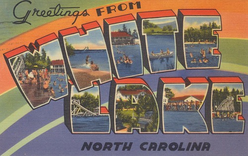 vintage postcard northcarolina 1957 greetings whitelake