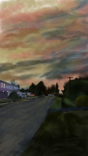 street sunset painting neighborhood sketchclub ipodtouch