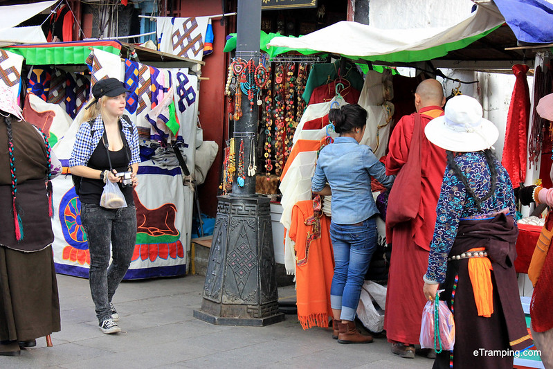 Strolling down the streets of Lhasa, Tibet 