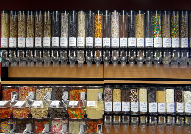 Wall of toppings