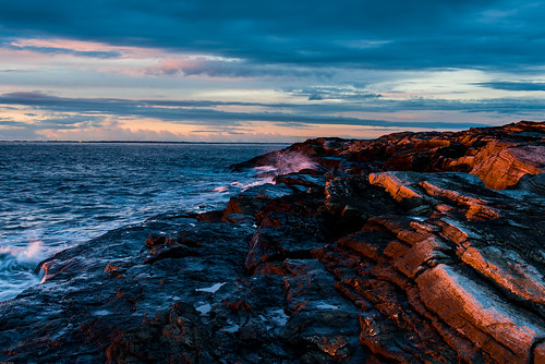 sunset sea sky seascape water rock landscape norge rogalandfylke
