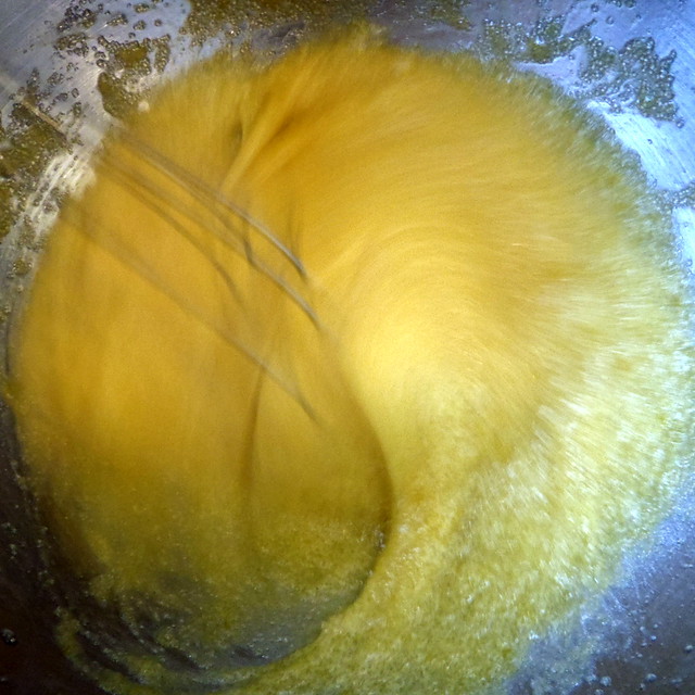 Whisking the eggs and sugar