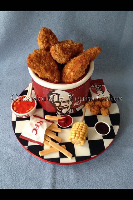 KFC Themed Cake by Laura Stockton of Occasionally Yours