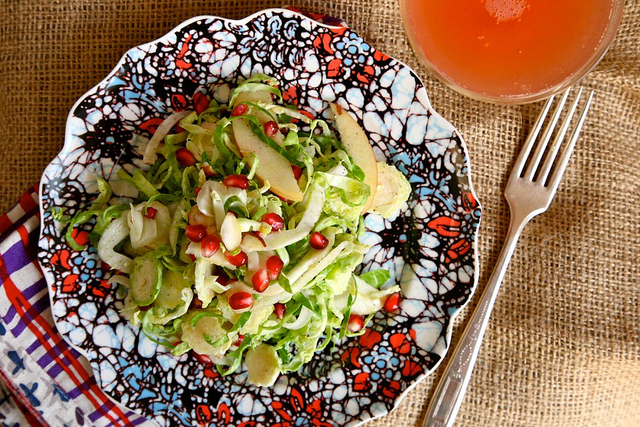 apple pomegranate brussels sprout salad