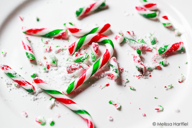 Candy canes crushed