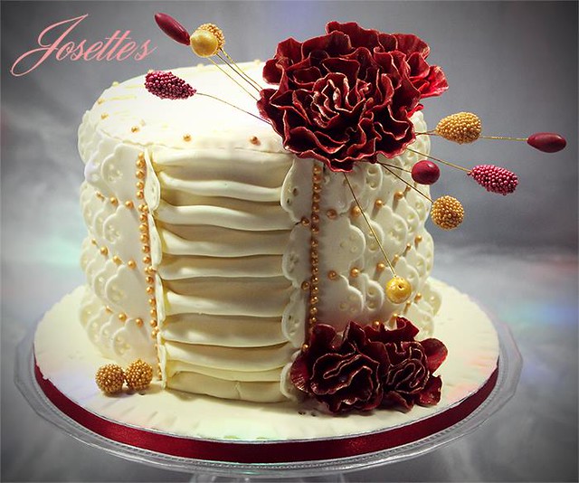 Ruffles and Embroidery Lace Cake by Josette Magri