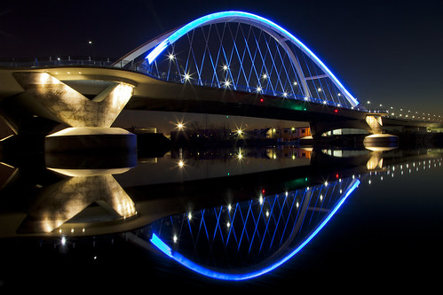 city bridge blue light sunset urban usa color reflection water minnesota night reflections river mississippi dawn lights evening midwest minneapolis arches clear relfection rm reflectionsinwater flections ledlighting lowryavenuebridge archesoverriver 1575footlongstructure bluecoloronbridge