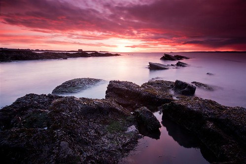 morning sea beach sunrise dawn coast scotland fife north scottish forth elie