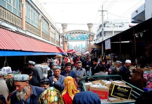 china people asia market xinjiang silkroad kashgar uyghur bazaar eurasia