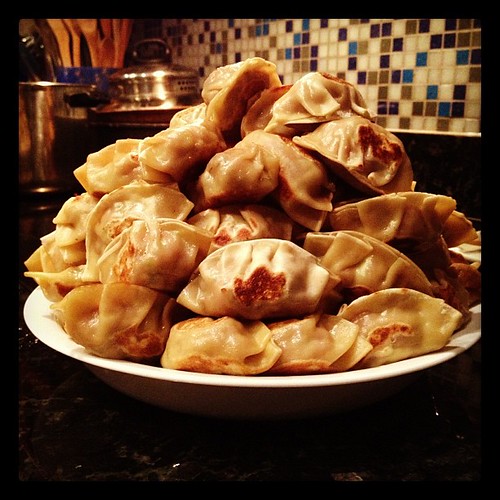 I'm not kidding when I say mountain of dumplings