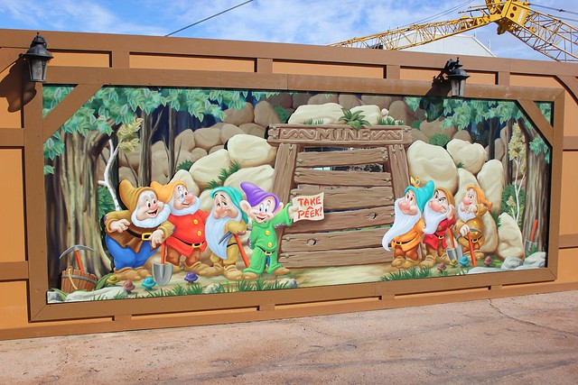 Seven Dwarfs Mine Train construction walls