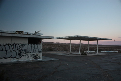vegas sunset station truck graffiti desert gas stop mojave freeway disused distressed deserted