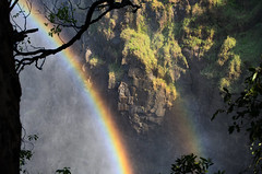 Rainbow over rocks