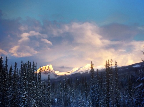 morning mountain snow sunrise backcountry banffnationalpark iphone snapseed