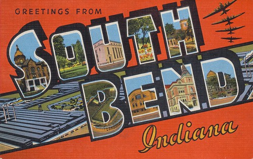 vintage postcard indiana southbend