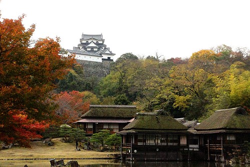 castle japan autumnleaves 紅葉 城 彦根 滋賀 彦根城 国宝 玄宮園
