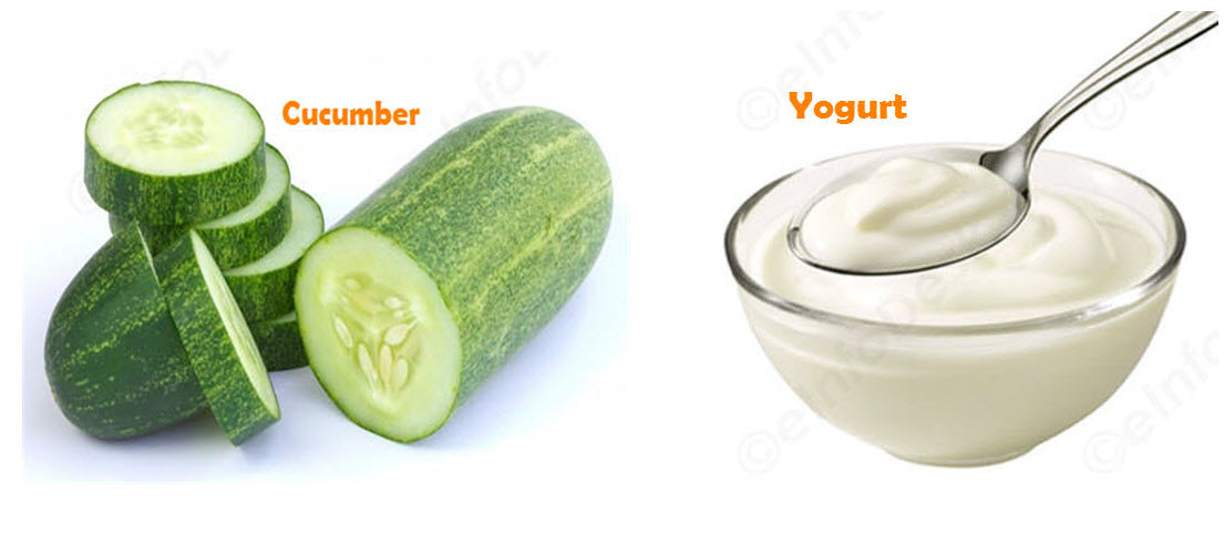 get rid of acne with cucumber and yogurt