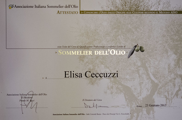 diploma sommelier dell'olio