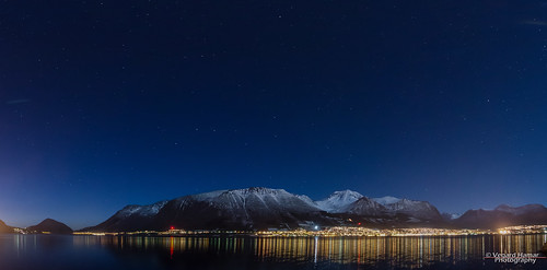 longexposure panorama mountain snow norway night reflections stars nikon sigma wideangle citylights fjord møreogromsdal 816mm d7000