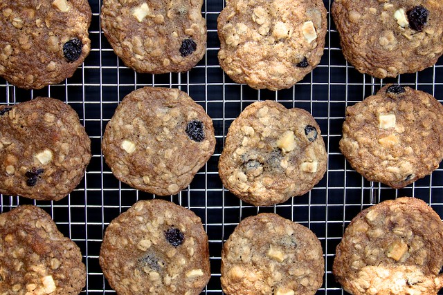 maple, cherry, white chocolate and oatmeal cookies