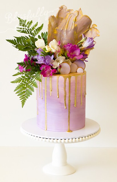 Fresh Florals Watercolour Cake by Blissfully Sweet