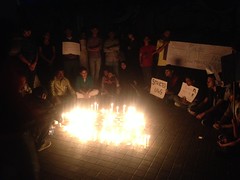 Candlelight vigil at Freedom Park, Bangalore
