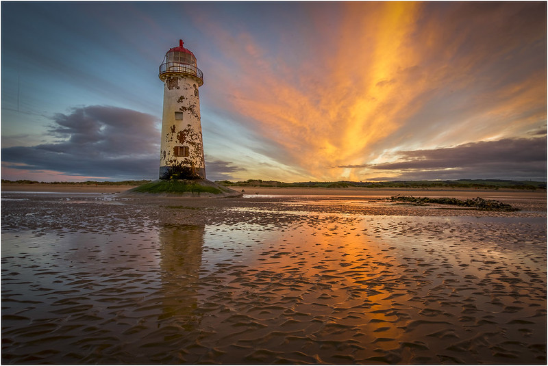 Talacre Lighthouse in golden hour