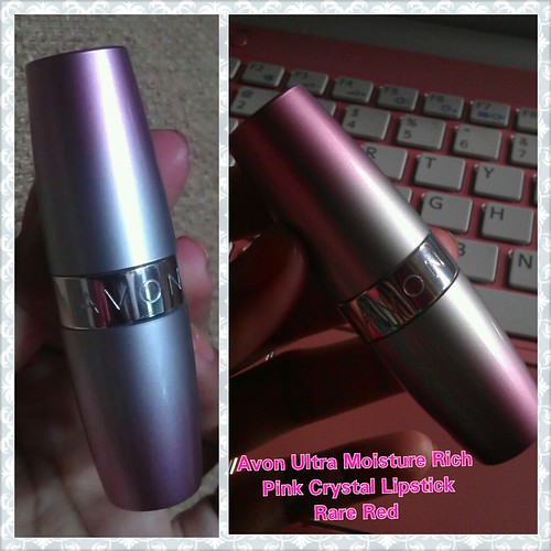 Avon Ultra Moisture Rich Pink Crystal Lipstick Rare Red