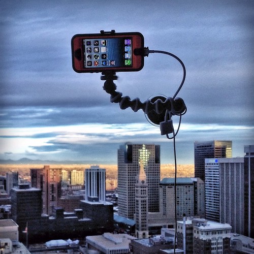 iPhone rig for taking long exposures from hotel rooms - Denver - 20121215