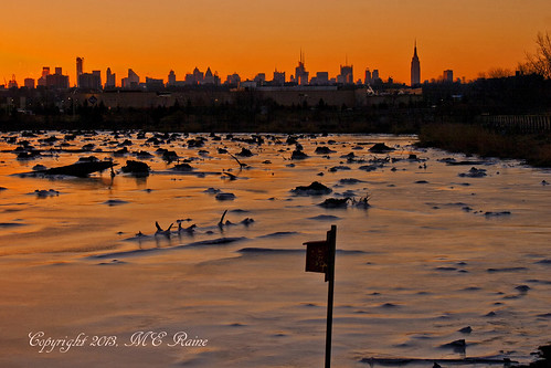 winter snow ice creek sunrise dawn empirestatebuilding newyorkcityskyline marsh” “nature” “meadowlands” “mill nj” “secaucus