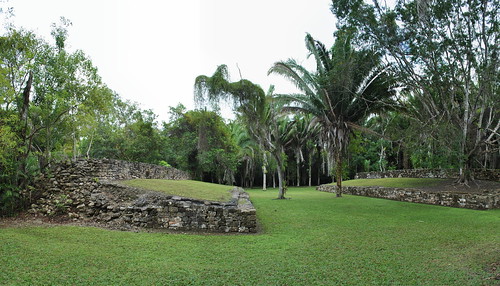 game stone ball ruins maya yucatan jungle peninsula roo quintana prehispanic kohunlich
