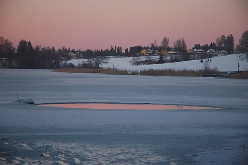 pink winter sunset lake ice norway norge vinter nikond70s akershus januar romerike ullensaker jessheim nikkor1870mm 2013 nordbytjernet