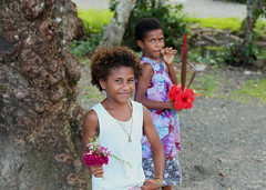 Girls with Flowers at Laukanu