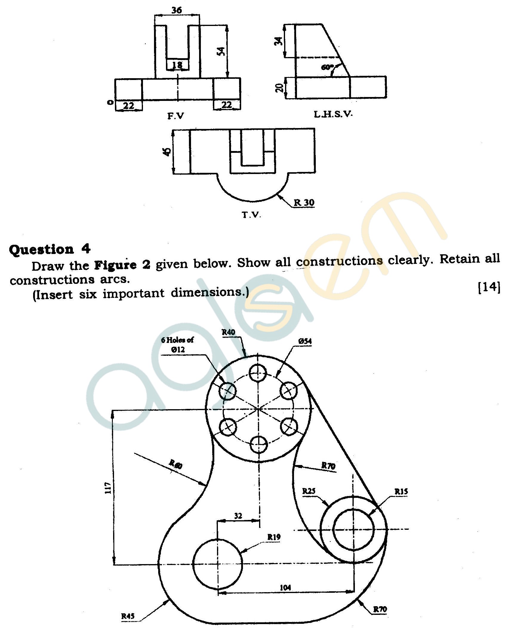 ICSE Class X Exam Question Papers 2012 Technical Drawing