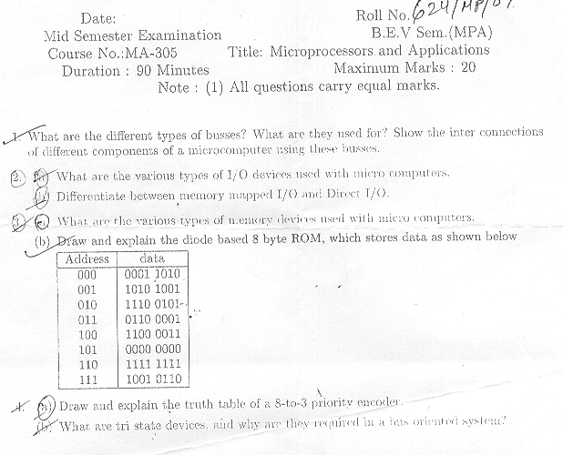 NSIT: Question Papers 2009 – 5 Semester - Mid Sem - MA-305