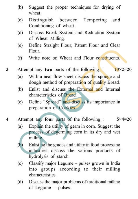 AKTU B.Tech Question Paper - TFT-602 - Cereals, Pulses & Oil Seed Products