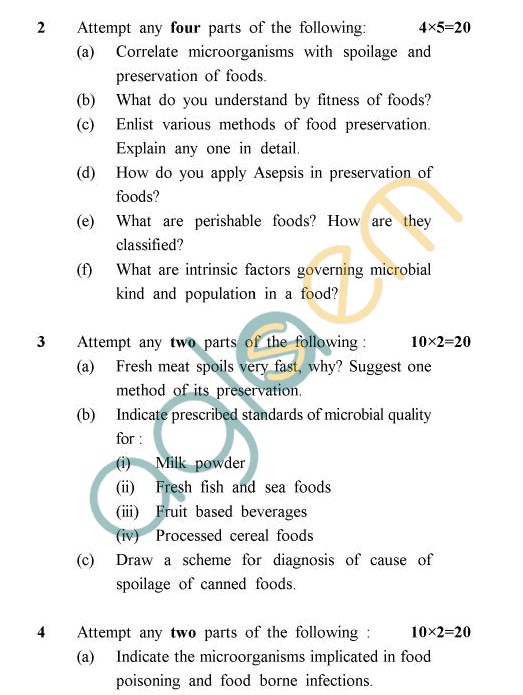 UPTU: B.Tech Question Papers - TFT-401 - Basic & Food Microbiology