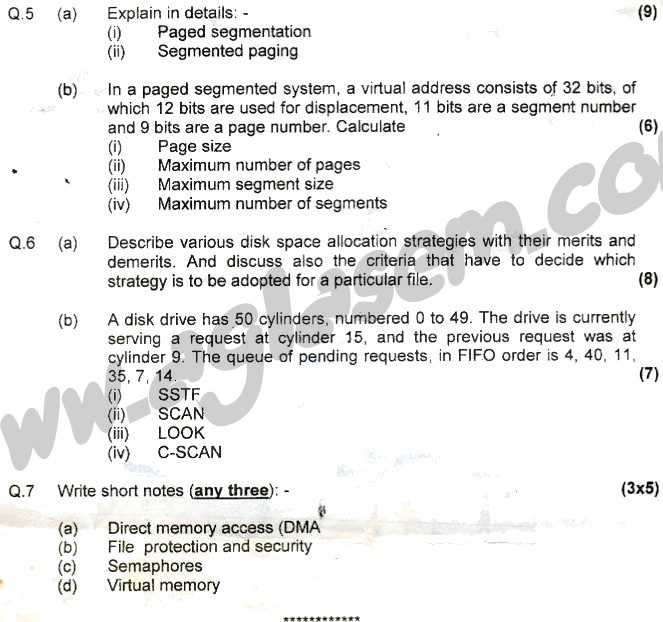 GGSIPU Question Papers Fourth Semester – end Term 2008 – ETCS_212