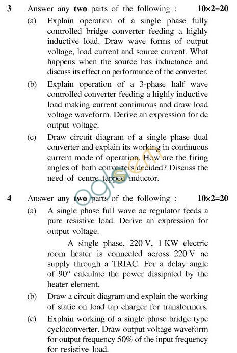 UPTU B.Tech Question Papers - TEE-603-Power Electronics