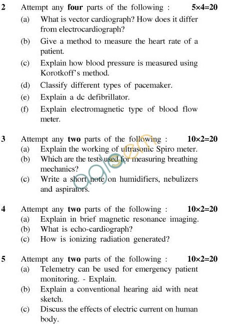 UPTU B.Tech Question Papers - BME-404-Transducers in Biomedical Instrumentation